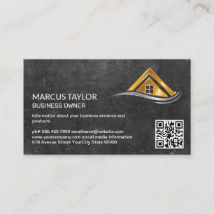 Carte De Visite Logo Maison Métal Or Immobilier