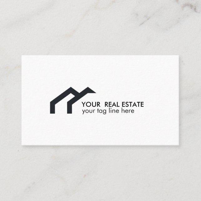 Carte De Visite Logo maison noire agent immobilier professionnel (Devant)