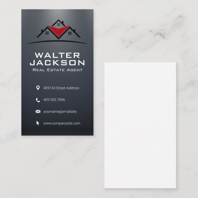 Carte De Visite Logo Maisons | Immobilier (Devant / Derrière)