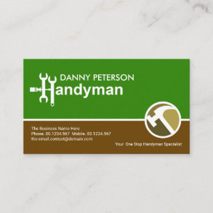 Carte De Visite Logo Manyman Motif Hammer en Calques Brown verts