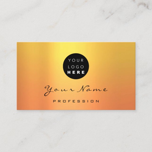 Carte De Visite Logo Maquillage Artiste Cheveux Nails Jaune Orange (Devant)