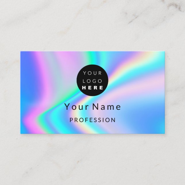 Carte De Visite Logo maquillage Artiste cheveux ongles Holographe  (Devant)
