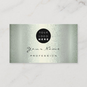 Carte De Visite Logo Maquillage Artiste Hair Nails Vert Mint Métal