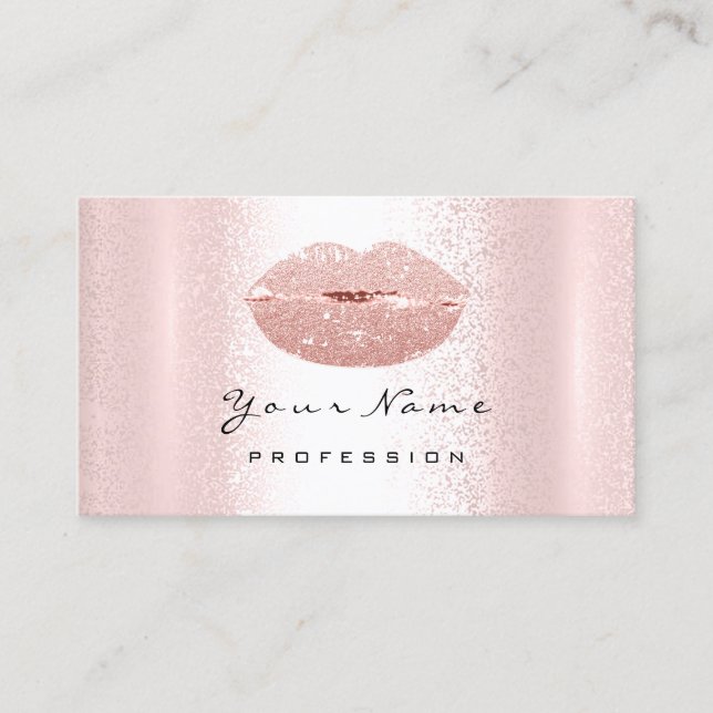 Carte De Visite Logo Maquillage Artiste Lèvres professionnelles Ba (Devant)