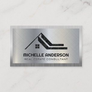 Carte De Visite Logo Marbre Immobilier Métallique