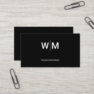 Carte De Visite Logo Marque Noire   Entreprise Commerciale Société
