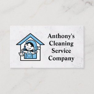 Carte De Visite Logo Mascot du ménage de la maison   Services dome