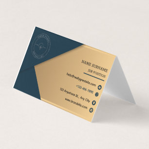 Carte De Visite Logo minimaliste de la société moderne Code QR pli