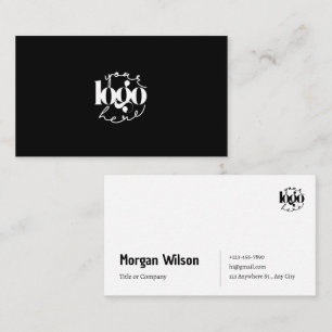 Carte De Visite Logo minimaliste d'entreprise noir et blanc