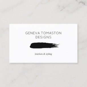 Carte De Visite Logo minimaliste du concepteur de brosse noire II