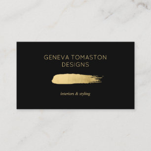 Carte De Visite Logo minimaliste Gold Brushstroke Designer II