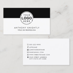 Carte De Visite Logo minimaliste Icônes Médias sociaux Bloc de cou