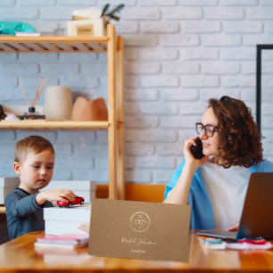 Carte De Visite Logo minimaliste Kraft Elegant Couch Therapist