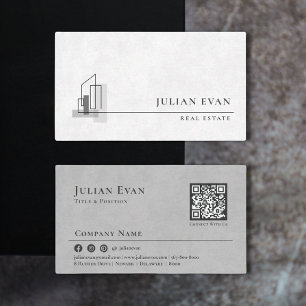 Carte De Visite Logo minimaliste Maison Realtor noir et blanc
