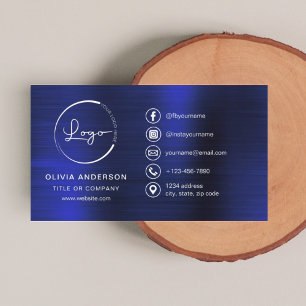 Carte De Visite Logo minimaliste moderne avec icônes de médias soc