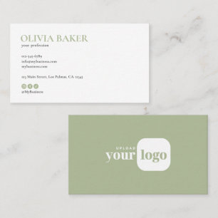 Carte De Visite Logo Minimaliste Moderne & Icônes pour les Médias 