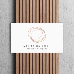 Carte De Visite Logo minimaliste Rose Gold Designer Scribble Logo 