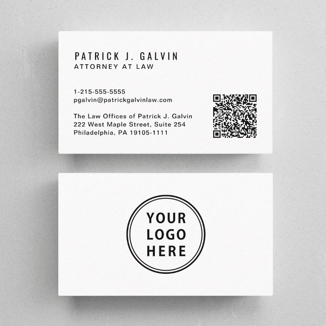 Carte De Visite Logo minimum QR Code Professionnel (Capture attention, make connections, and leave a lasting impression with our modern QR business card)
