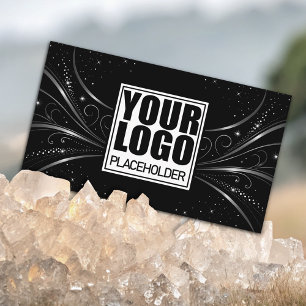 Carte De Visite Logo Modèle Extravagant Argent Luxe Flourdissant