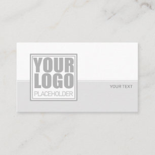 Carte De Visite Logo Modèle minimaliste Gris gris et ligne blanche