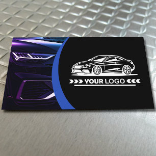 Carte De Visite Logo Modèle Purple Car Service Auto Détail