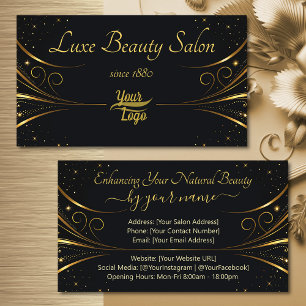 Carte De Visite Logo Modèle Sophisticated Gold Luxury Flourish