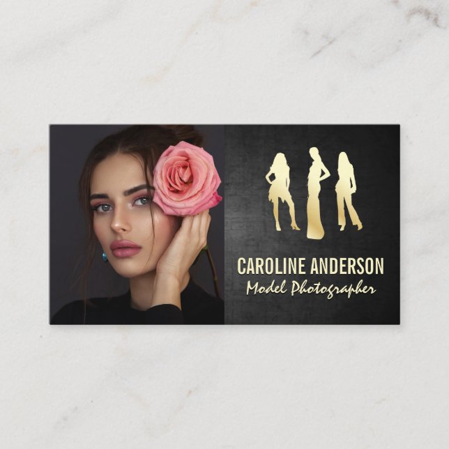 Carte De Visite Logo Modèles | Modèle avec Rose (Devant)