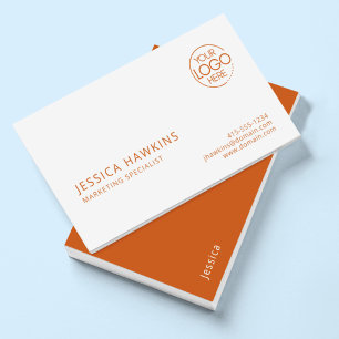 Carte De Visite Logo moderne chic foncé orange professionnel