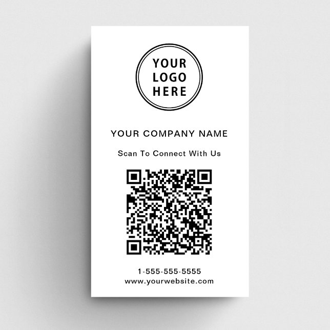 Carte De Visite Logo moderne Code QR (Capture attention, make connections, and leave a lasting impression with our modern QR business card)
