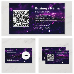 Carte De Visite Logo Moderne Code QR Scannable Site Web Réseaux So