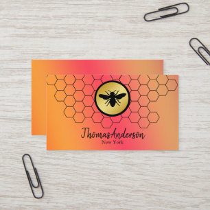 Carte De Visite Logo moderne de nid d'abeille hexagone