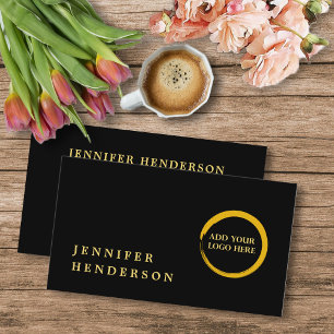 Carte De Visite Logo moderne design noir et or professionnel