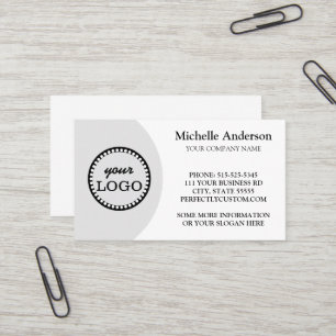 Carte De Visite Logo moderne élégant personnalisé minimaliste blan
