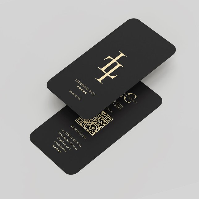 Carte De Visite Logo moderne Monogram L Black Gold Professional (Modern Monogram L Black Gold Professional Logo Business Card
)