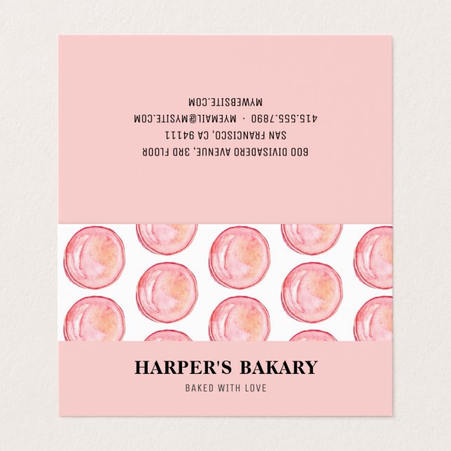 Carte De Visite Logo moderne Pastel Pink Macarons Professional (Extérieur déplié)