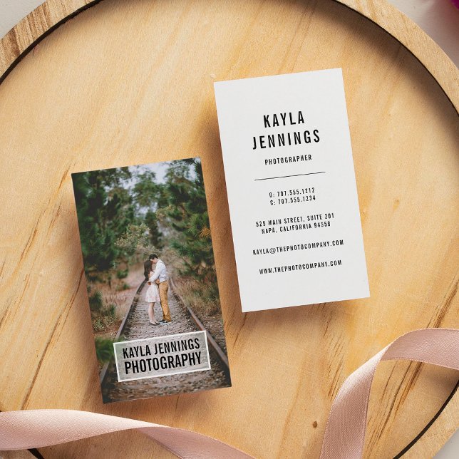 Carte De Visite Logo moderne | Photographe vertical (Créateur téléchargé)