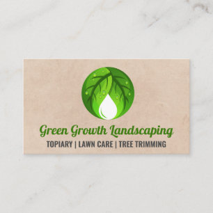 Carte De Visite Logo moderne Plante vert   Outils de paysage
