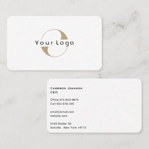 Carte De Visite Logo moderne Simple Clean Minimal Company White Bu