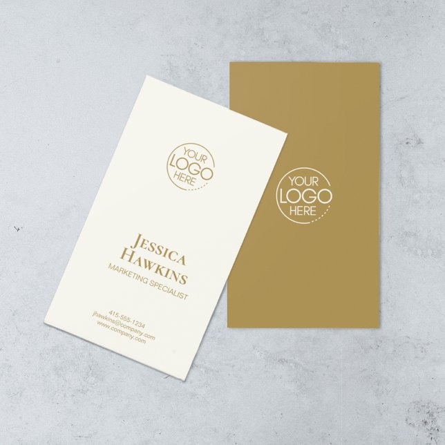 Carte De Visite Logo moderne simple et élégant Gold Professional (Créateur téléchargé)