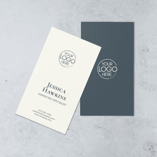 Carte De Visite Logo moderne simple et élégant Marine Blue Profess (Créateur téléchargé)