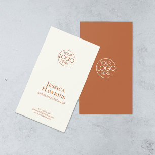 Carte De Visite Logo moderne simple et élégant Orange Professional