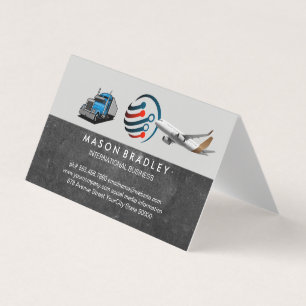Carte De Visite Logo Mondial   Semi-remorque   Avion Commercial