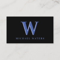 Logo Monogramme Bleu Minimaliste Effet Embossé
