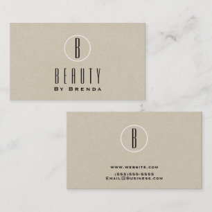 Carte De Visite Logo Monogramme Minimaliste Naturel Brun Kraft Rus