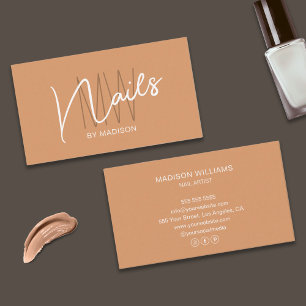 Carte De Visite Logo Monogramme Moderne Artiste Ongles
