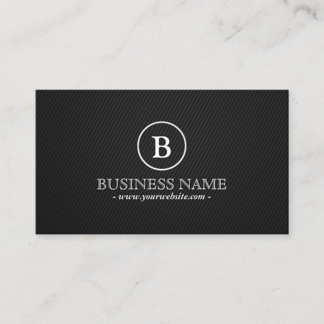 Carte De Visite Logo Monogramme professionnel Arts martiaux Noir (Devant)