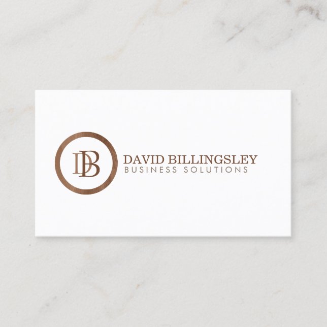Carte De Visite Logo Monogramme professionnel en Design Woodgrain (Devant)