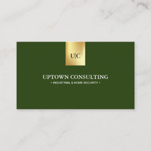 Carte De Visite Logo Monogramme professionnel en Faux Gold Dark Gr