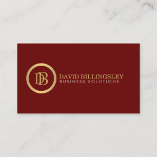 Carte De Visite Logo Monogramme professionnel en Faux Gold Dark Re