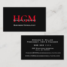 Logo Monogramme professionnel noir rouge